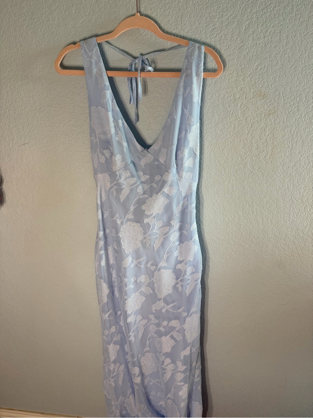 American Threads Light Blue Lace Maxi Dress